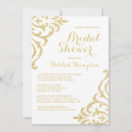 Gold Vintag Glam Elegante Bridal Dusche Einladung