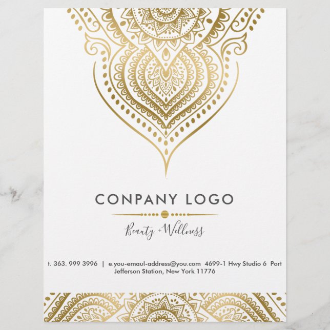 Gold Vintag Paisley Mandala Flyer (Hinten)