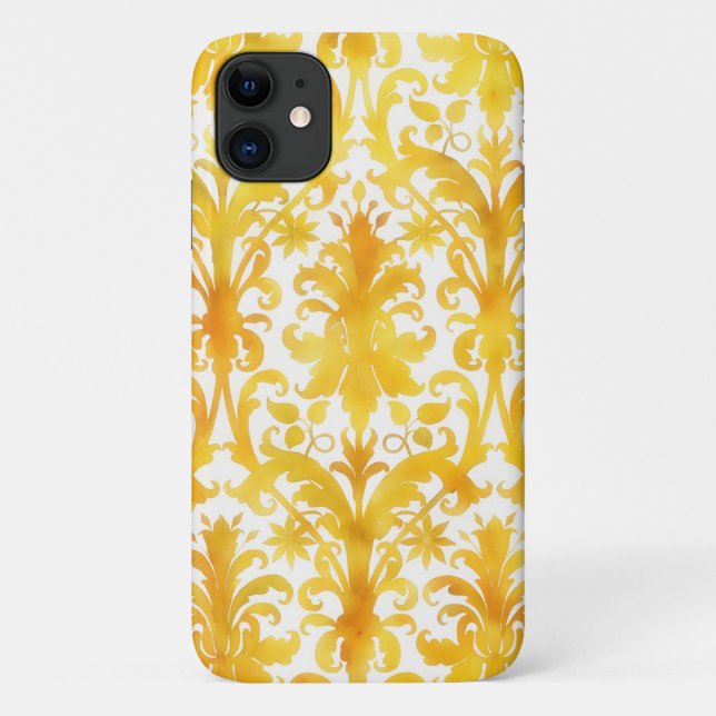 Gold Vintag Style Floral Art Phone Case (Rückseite)