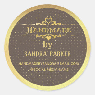Gold vintage elegante Handarbeit Runder Aufkleber