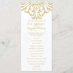 Gold Vintage Glamor Elegance Wedding Programme