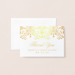 Gold Vintage Glamour Hochzeit Vielen Dank Folienkarte
