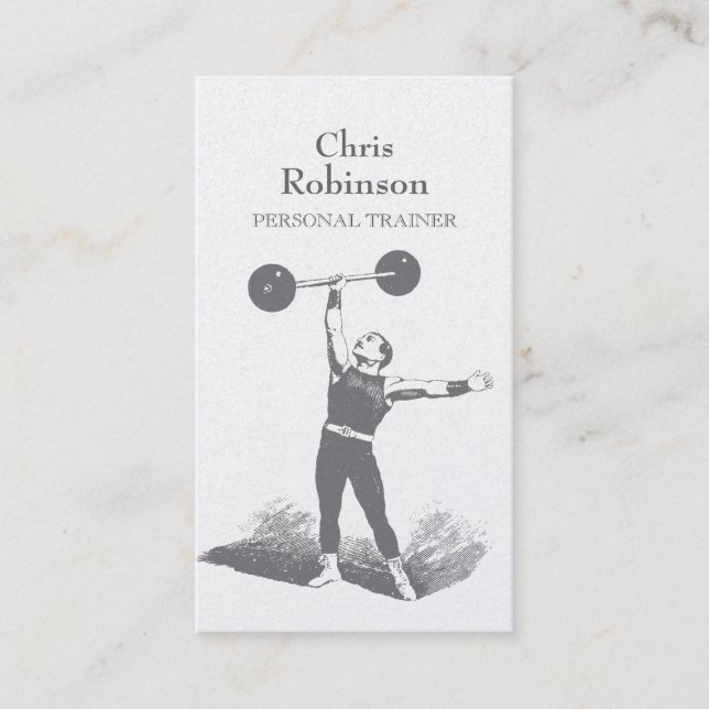 Gold Vintage Personal Trainer Business Card Visitenkarte (Vorderseite)