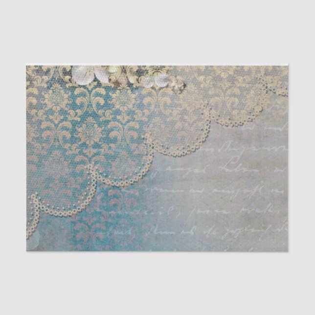 Gold Vintage Spitze Seidenpapier (Vorderseite)