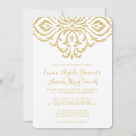 Gold Vintager Glamour Elegance Hochzeit Einladung