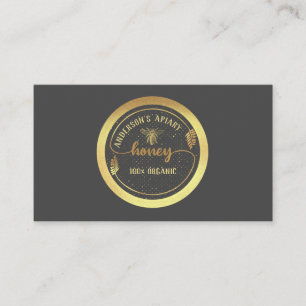 Gold Vintages, elegantes Honigzweiglogo Visitenkarte
