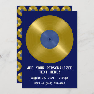 Gold Vinyl Record Album Einladung
