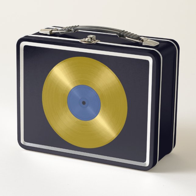 Gold Vinyl Record Album Metall Brotdose (Vorderseite)