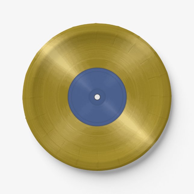 Gold Vinyl Record Album Pappteller (Vorderseite)