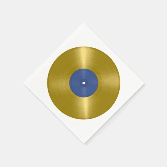 Gold Vinyl Record Album Serviette (Ecke)