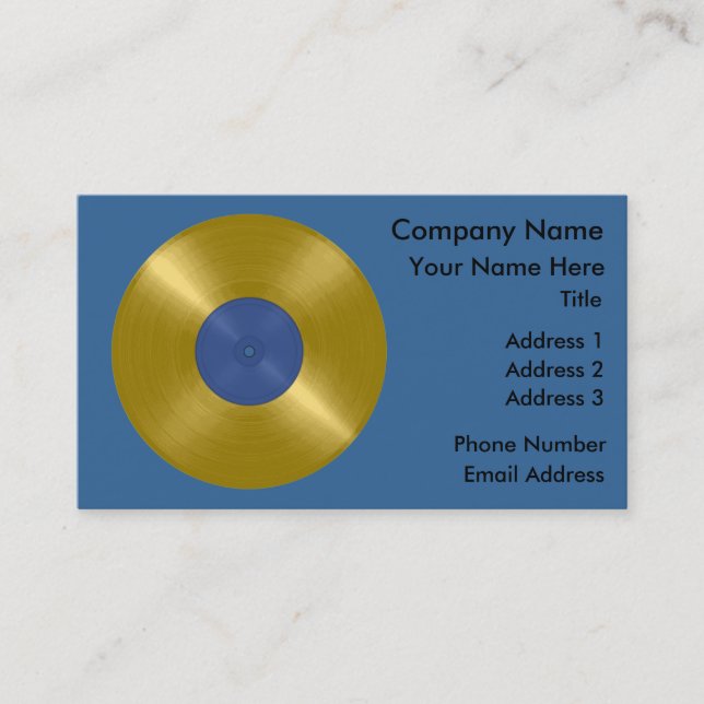 Gold Vinyl Record Album Visitenkarte (Vorderseite)