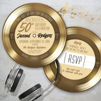 Gold Vinyl Record Retro Music 50. Geburtstagsparty