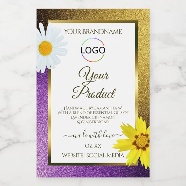 Gold violet métal blanc produit Étiquettes Ajouter (Étiquettes simples)