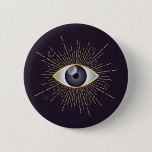 Gold & Violet Mystic Evil Eye Nazar Mati Button