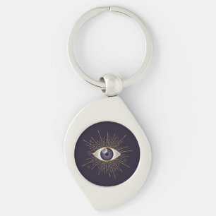 Gold & Violet Mystic Evil Eye Nazar Mati Schlüsselanhänger