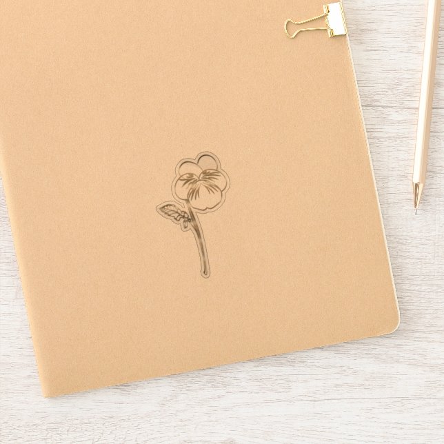 Gold Violet Pansy Blume Aufkleber (Notizbuch)