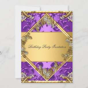 Gold Violett Jede Party-Einladung Gold Violett Einladung