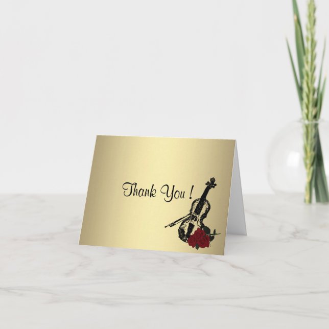 Gold Violin Danke, dass die Karte im Inneren leer  (Vorderseite)