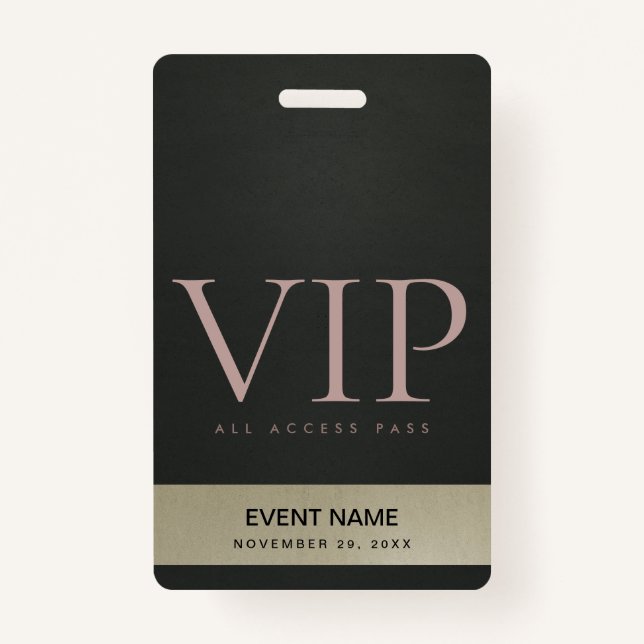 GOLD-VIP-EREIGNIS-ZUGANGSPASS AUS SCHWARZEM STAHL AUSWEIS (Vorderseite)