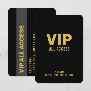 Gold VIP Zutrittsausweis Event ID Abzeichen 3,5" x Einladung