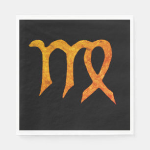 Gold Virgo Astrologie Schild Custom Serviette