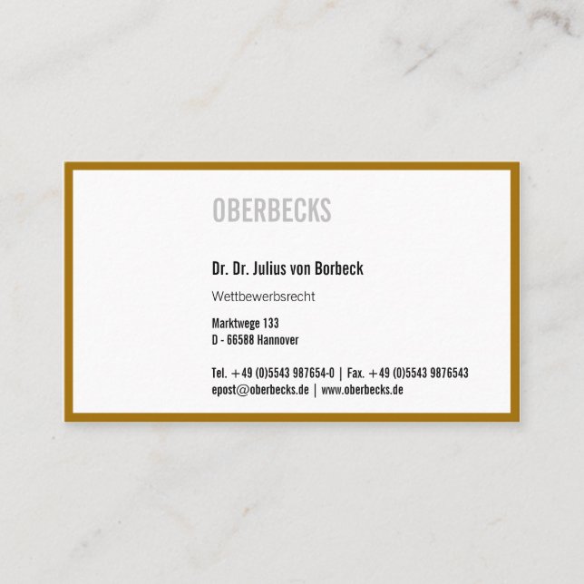 Gold Visitenkarte (Vorderseite)