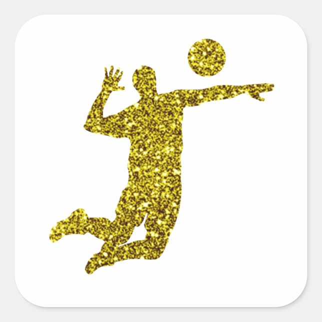 Gold Volleyball Sticker (Vorderseite)