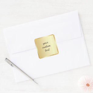 Gold Vorlage Ihr benutzerdefinierter Text Skript K Quadratischer Aufkleber