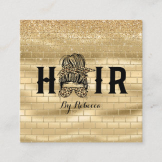 Gold Wall Hair Stylist Terminationskarte Messy Bun Terminkarte