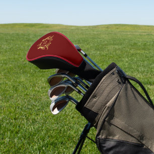 Gold Wappen Kreis und 2 Pferde, Abzeichen königlic Golf Headcover