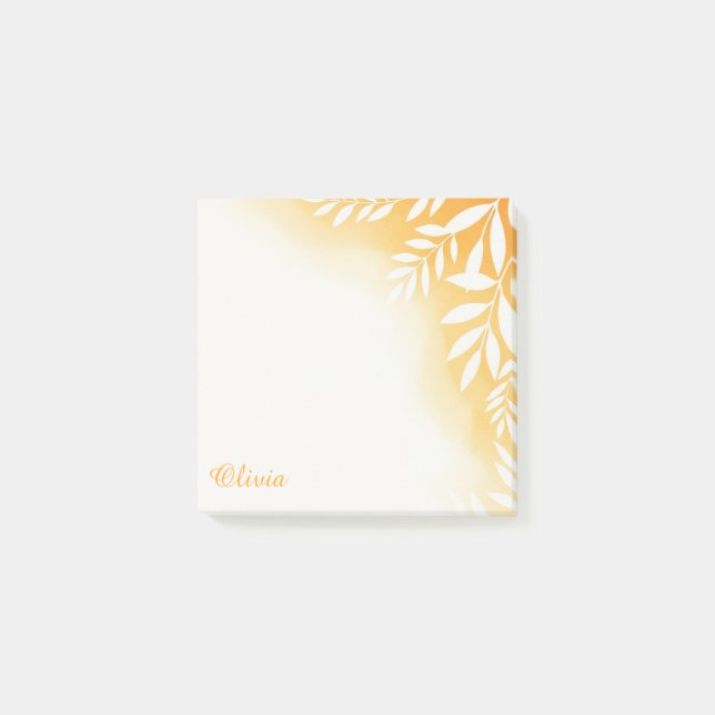 Gold Wasserfarbe Personalisierte Haftnotizen Post-it Klebezettel (Vorderseite)