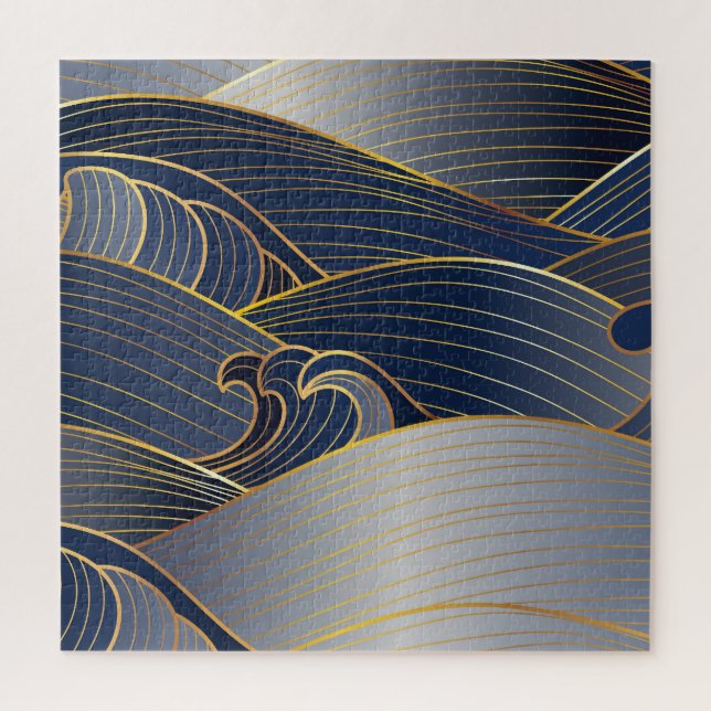 Gold Wave Lines, Abstrakt Vintag. (Vertikal)