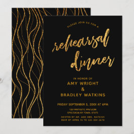 Gold Waves Handschrift Black Probe Dinner Einladung