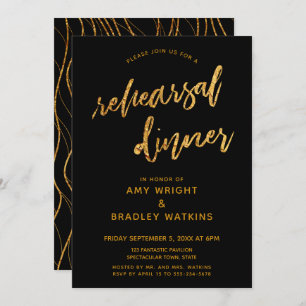 Gold Waves Handschrift Black Probe Dinner Einladung