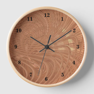 Gold Waves Wall Clock Modernes Art Design Uhr