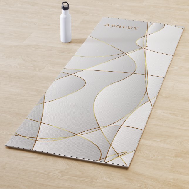 Gold Wavy Lines Yogamatte (Beispiel)