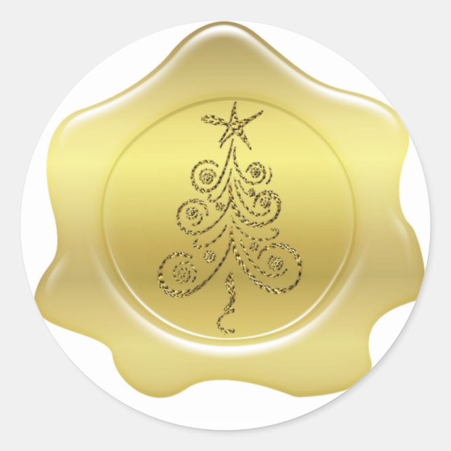Gold Wax Weihnachtskleber für Siegel Runder Aufkleber (Vorderseite)