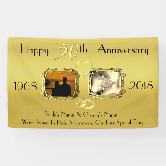 Gold Wedding 50 Jahre Jubiläum Idee Banner (Horizontal)