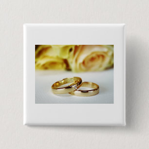 Gold Wedding Bands/Save the Date Button