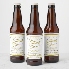 Gold Wedding Beer Flasche Label Vielen Dank Bierflaschenetikett