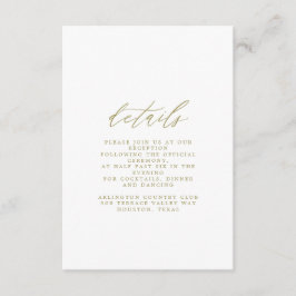 Gold Wedding Details Card Begleitkarte