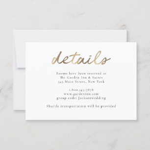 Gold Wedding Details Card Einladung