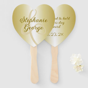 Gold Wedding Fans haben und halten Sprichwort Fächer