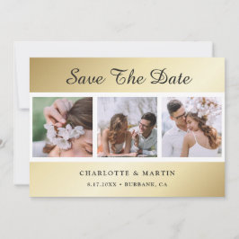 Gold Wedding Foto speichert die Datumskarten Save The Date