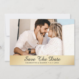 Gold Wedding Foto speichert die Datumskarten Save The Date