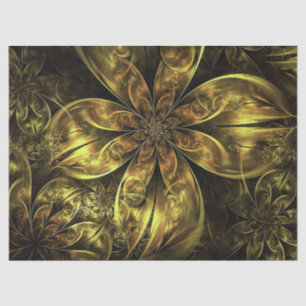 Gold Wedding Fraktal Blume Seidenpapier