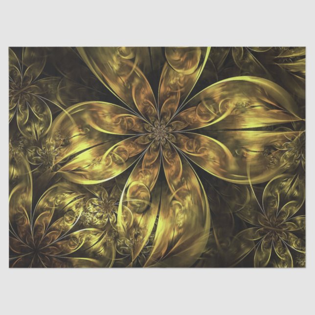 Gold Wedding Fraktal Blume Seidenpapier (Vorderseite)