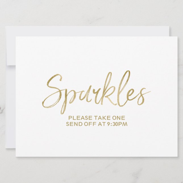 Gold Wedding "Glitzern" Abschicken von Signierung Einladung (Vorderseite)