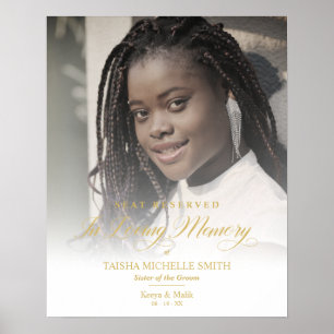 Gold Wedding Love Memory Reservierte Sitzplatz Lov Poster