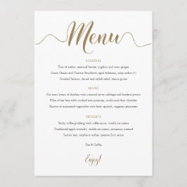 Gold Wedding Menu Table Card Menükarte